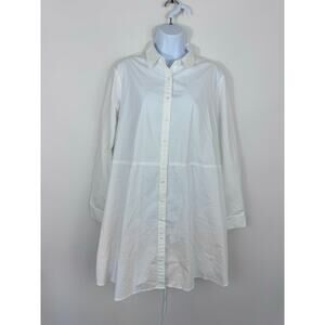 Express White Button Down Corset Back Shirt Dress Size Large